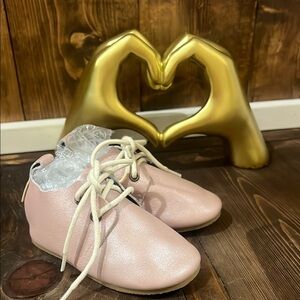 Pink Baby Walker Lace-Up Shoes